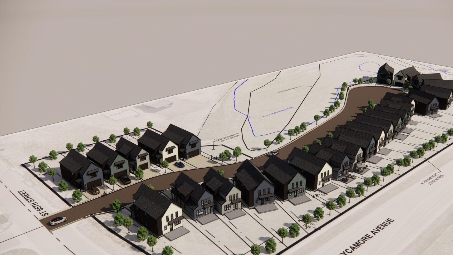 Aerial site rendering